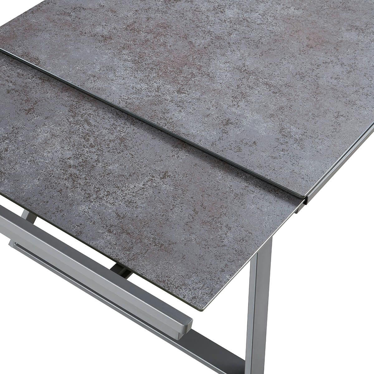 DIURA - Table  repas rectangulaire métal et verre