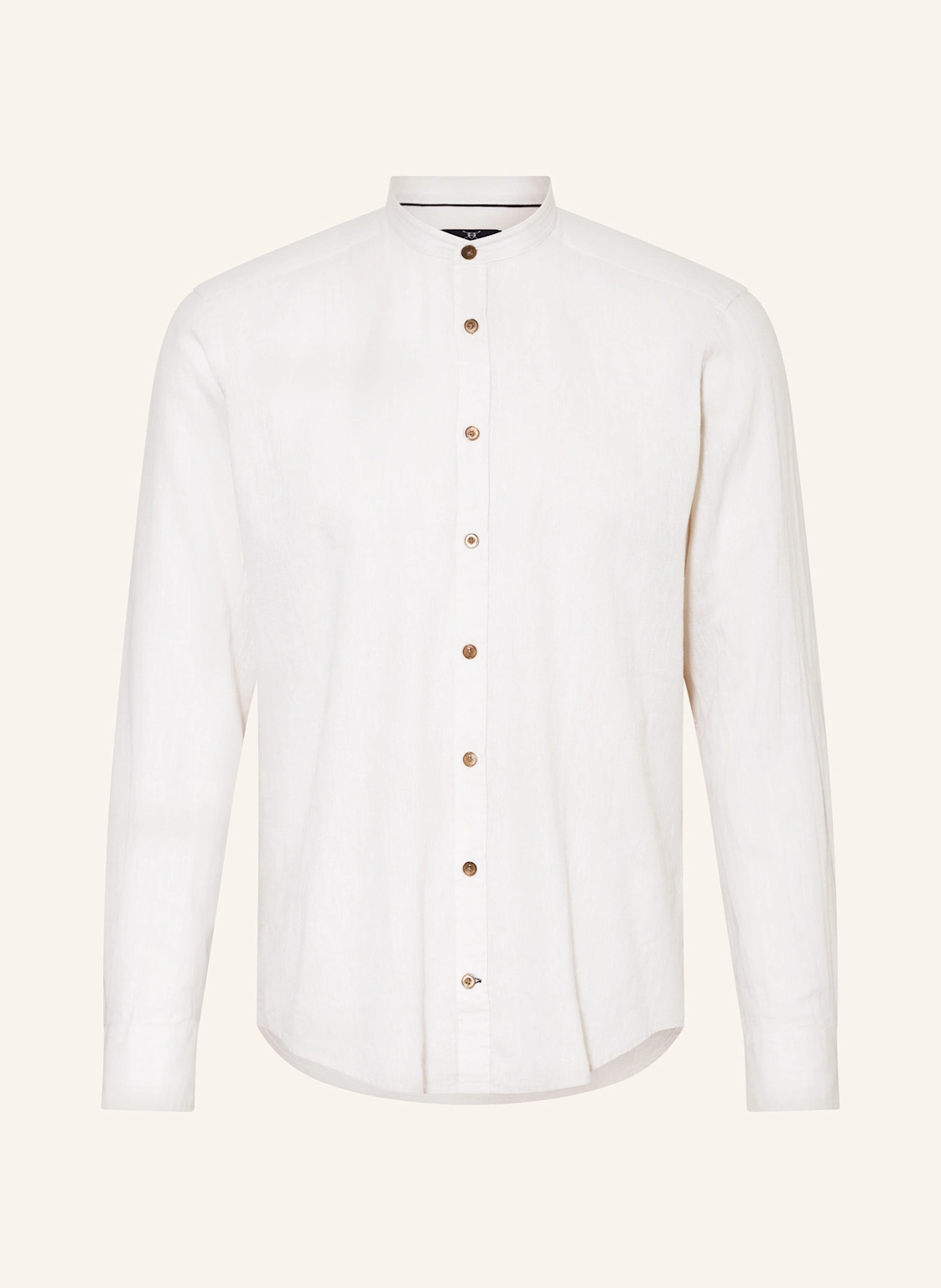 STROKESMAN'S Hemd Regular Fit mit Leinen und Stehkragen