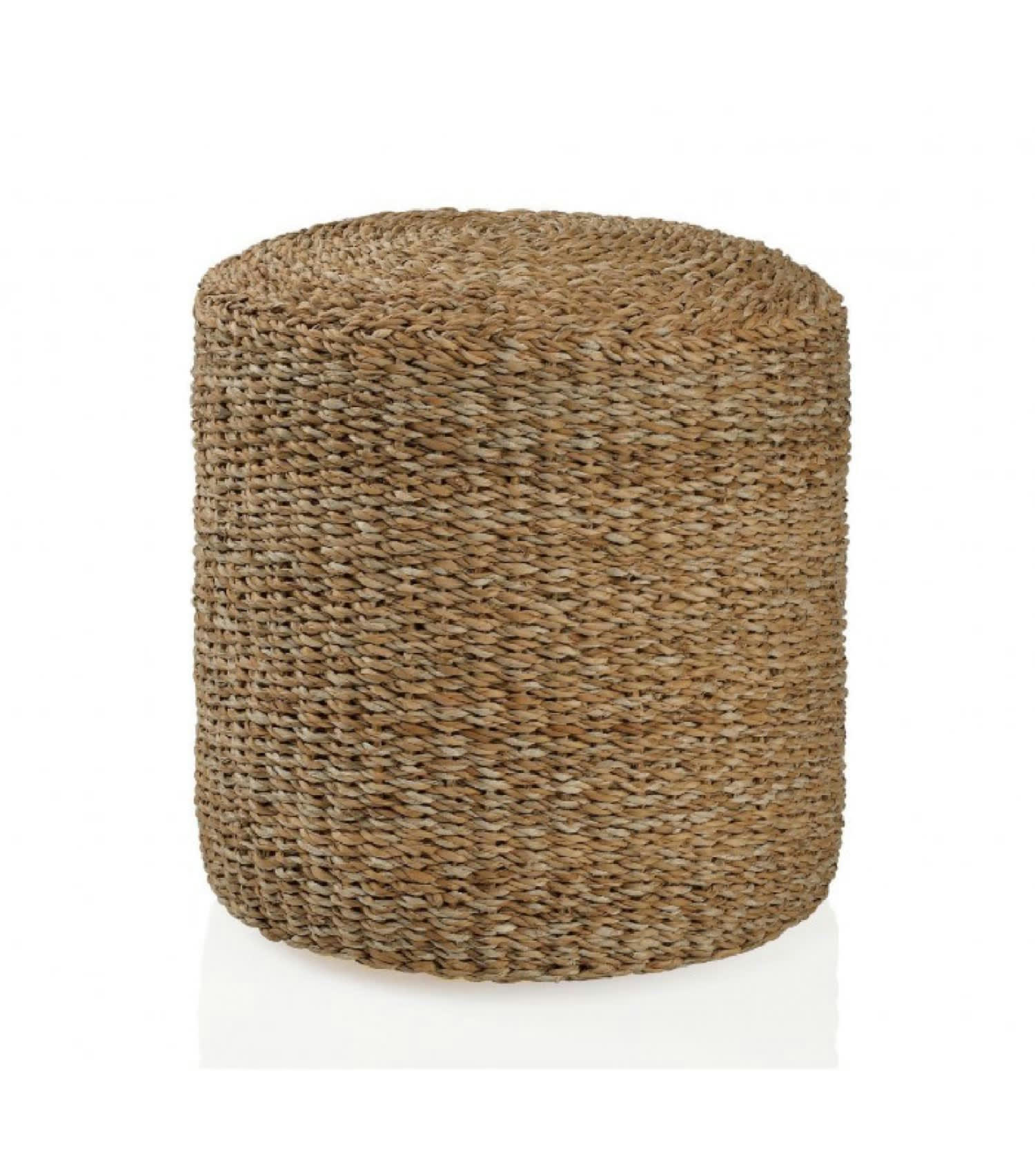 ROTIN - Pouf rond en rotin D40cm