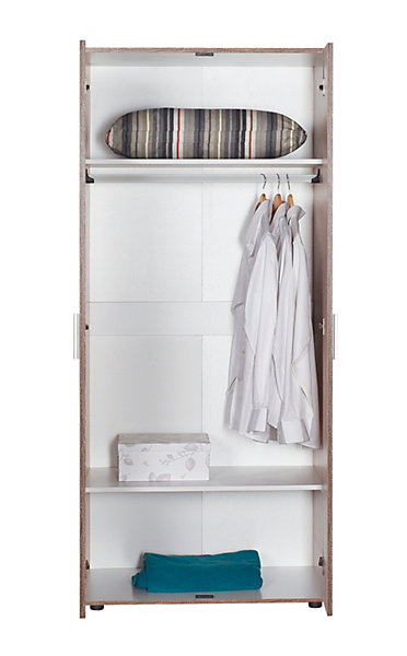 Armoire / placard de rangement de 2 portes coloris Chêne Cambrian - longueur 80 x profondeur 47 x hauteur 187 cm
