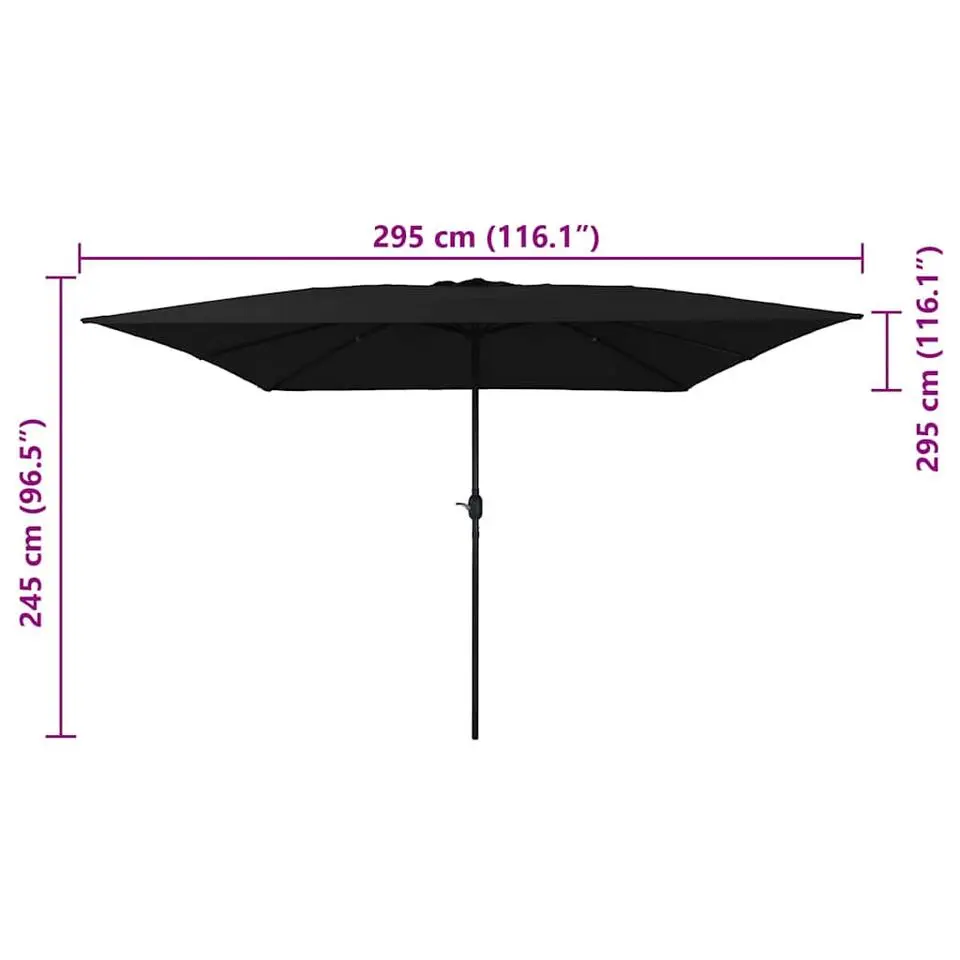 vidaXL - Tuinparasol - Zwart - Polyester