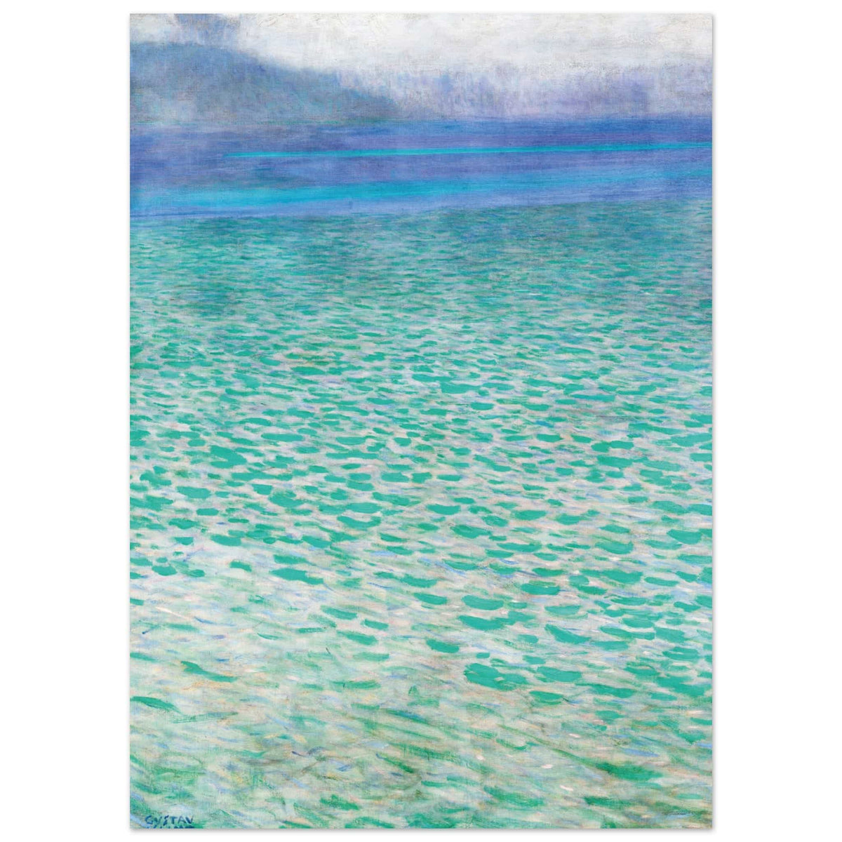 Artfulprints Poster Gustav Klimt - Attersee  - 50x70 cm - Turquoise