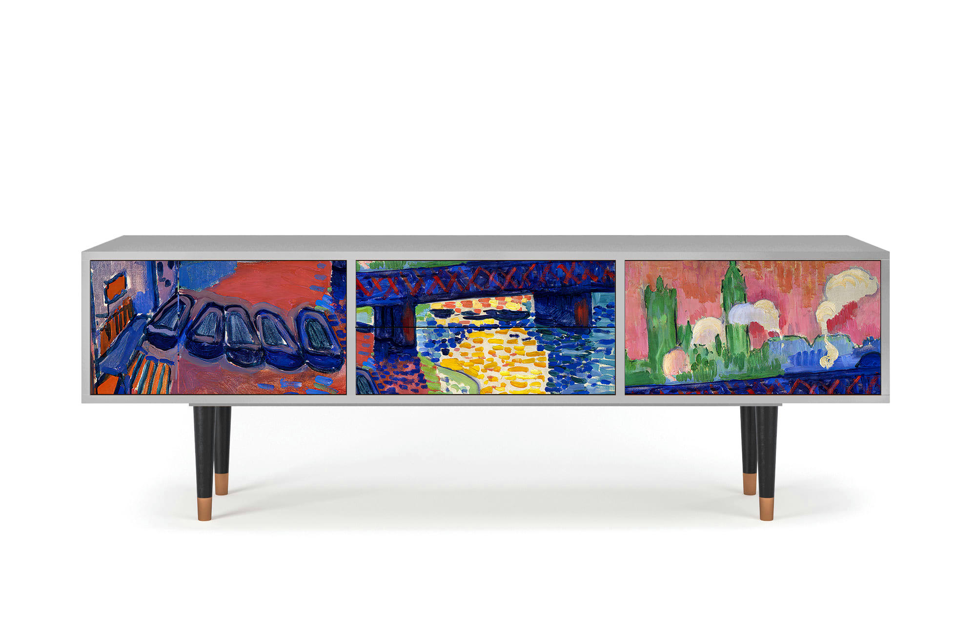 CHARING CROSS BRIDGE BY ANDRE DEAIN - Meuble TV  multicolore 2 tiroirs et 2 portes L 170 cm