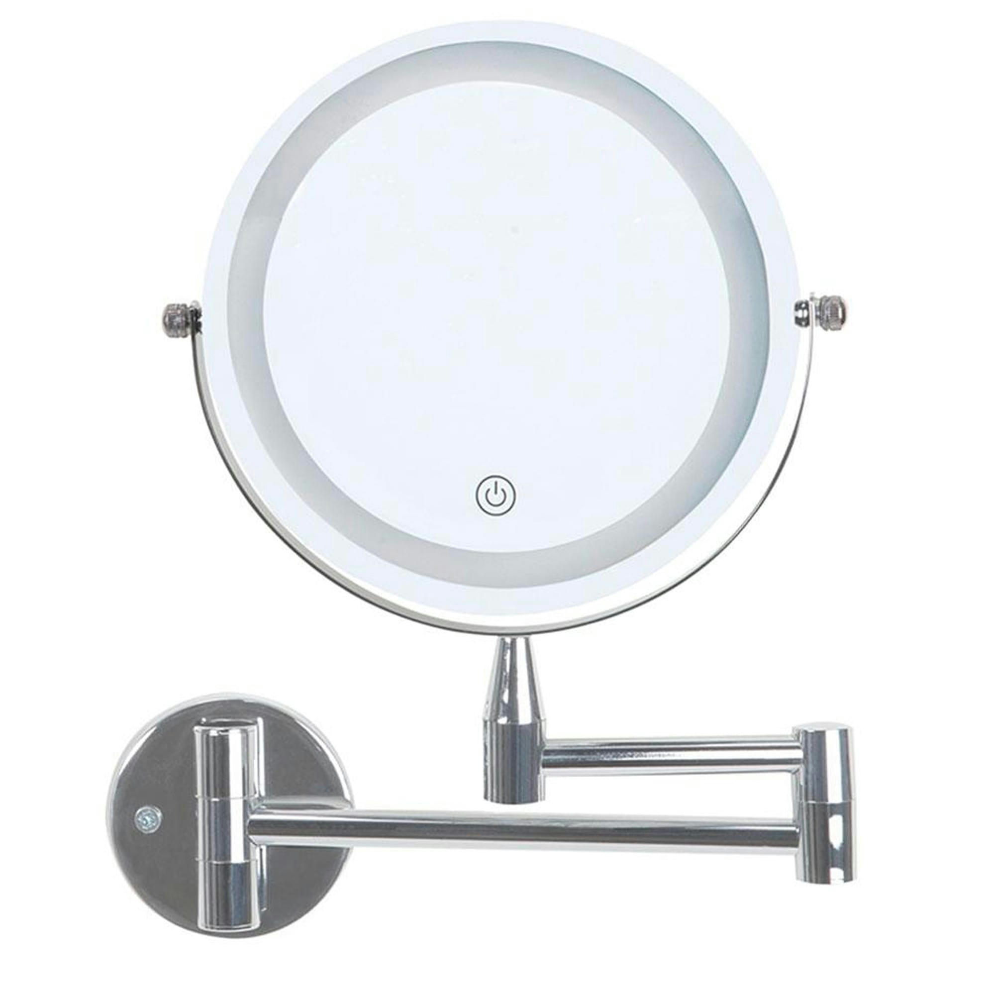 - Miroir grossissant x5 mural lumineux rond sur bras extensible