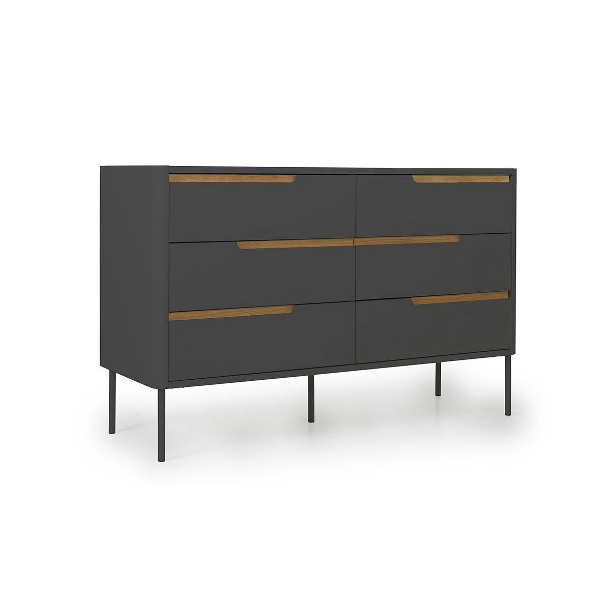 PATIPATI - Commode contemporaine 6 tiroirs gris