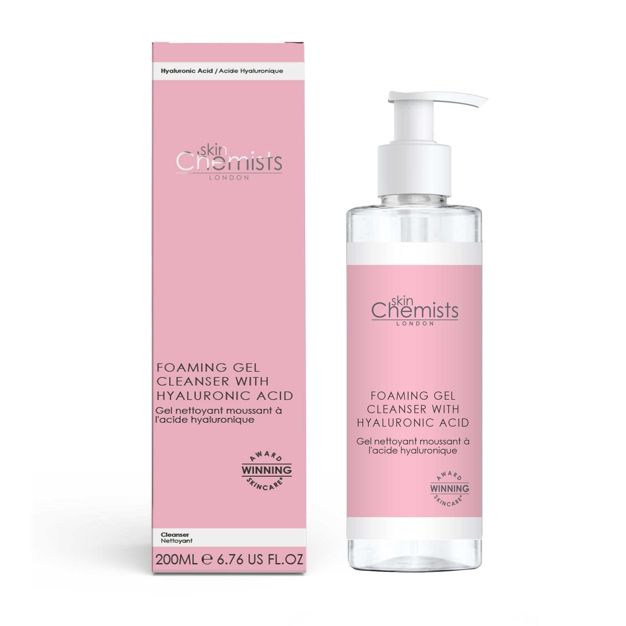 skinChemists professional Foaming Gel Cleanser with Hyaluronic Acid 200ml x 2 Duo Pack