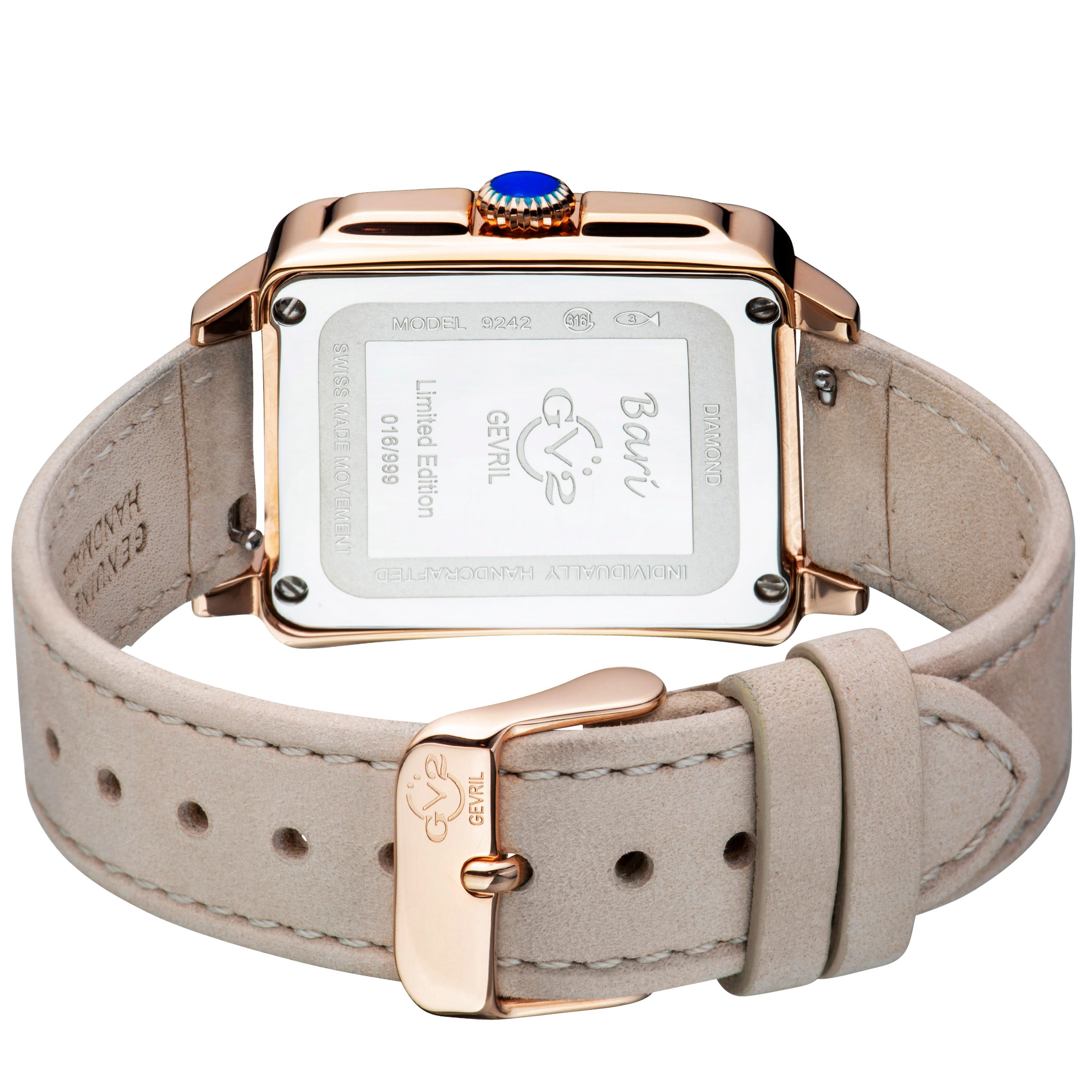 GV2 Bari Tortoise 9242 Swiss Quartz Diamond Antireflective Sapphire Crystal 30 MM Watch