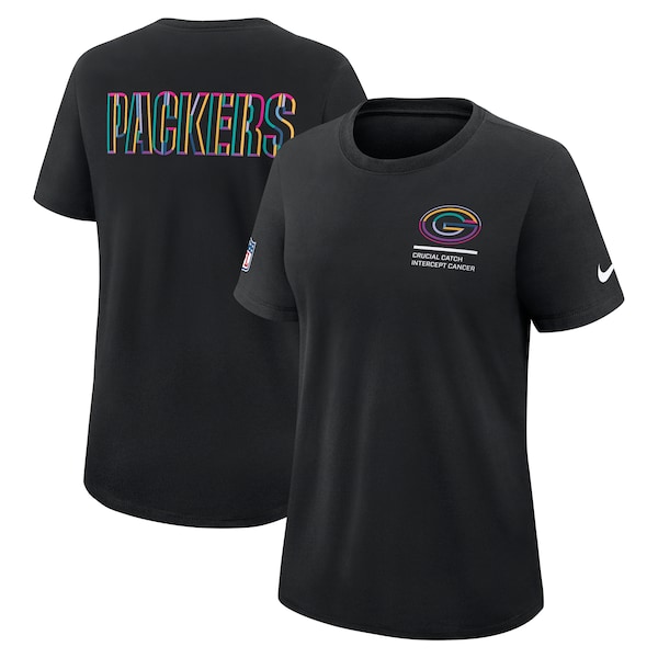 Green Bay Packers Nike Women's 2025 NFL Crucial Catch Tri-Blend Dri-FIT T-Shirt - Black