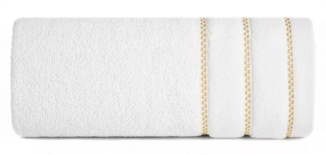 Ręcznik Dona 70x140 01 biały z welurową bordiurą frotte 500 g/m2