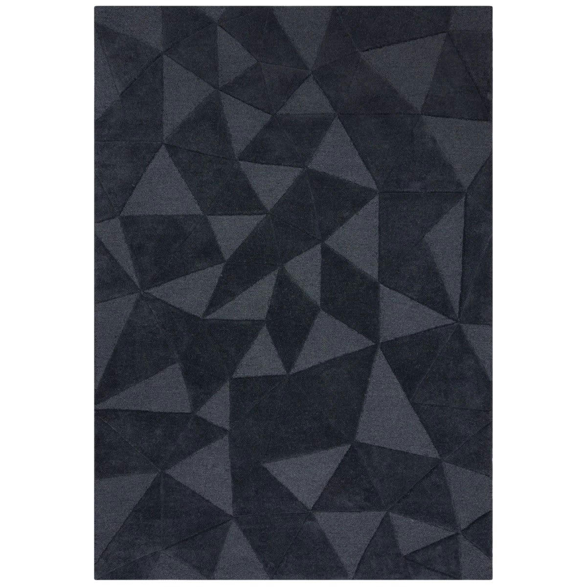 SHERD - Tapis de salon moderne en laine gris foncé 160x230 cm