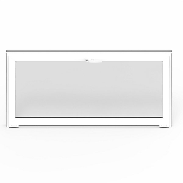 Fenêtre abattante par le haut double vitrage GoodHome en aluminium blanc l.103 x H.47 cm