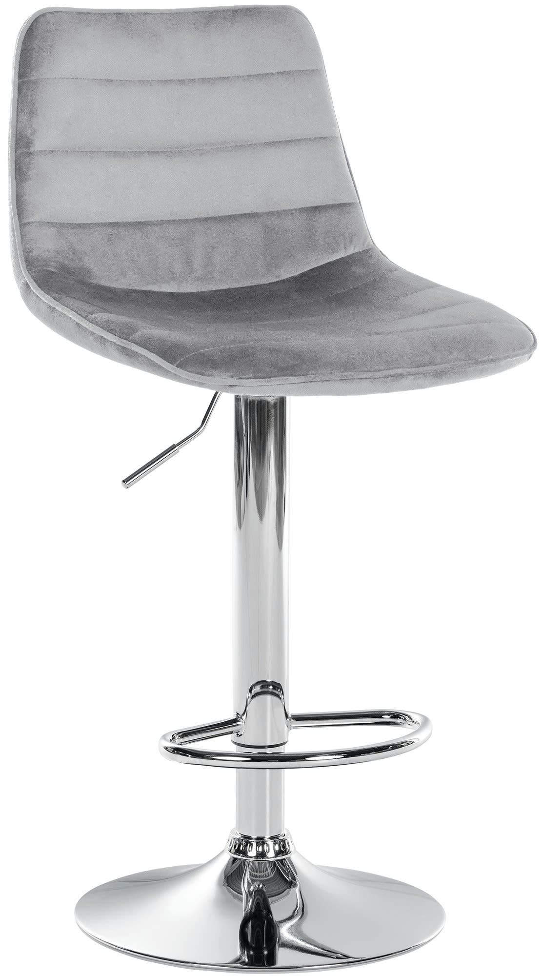 LEX - Tabouret de bar réglable pivotant en velours Gris