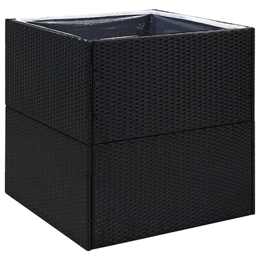 NNEVL Garden Planter Black 80x80x80 cm Poly Rattan