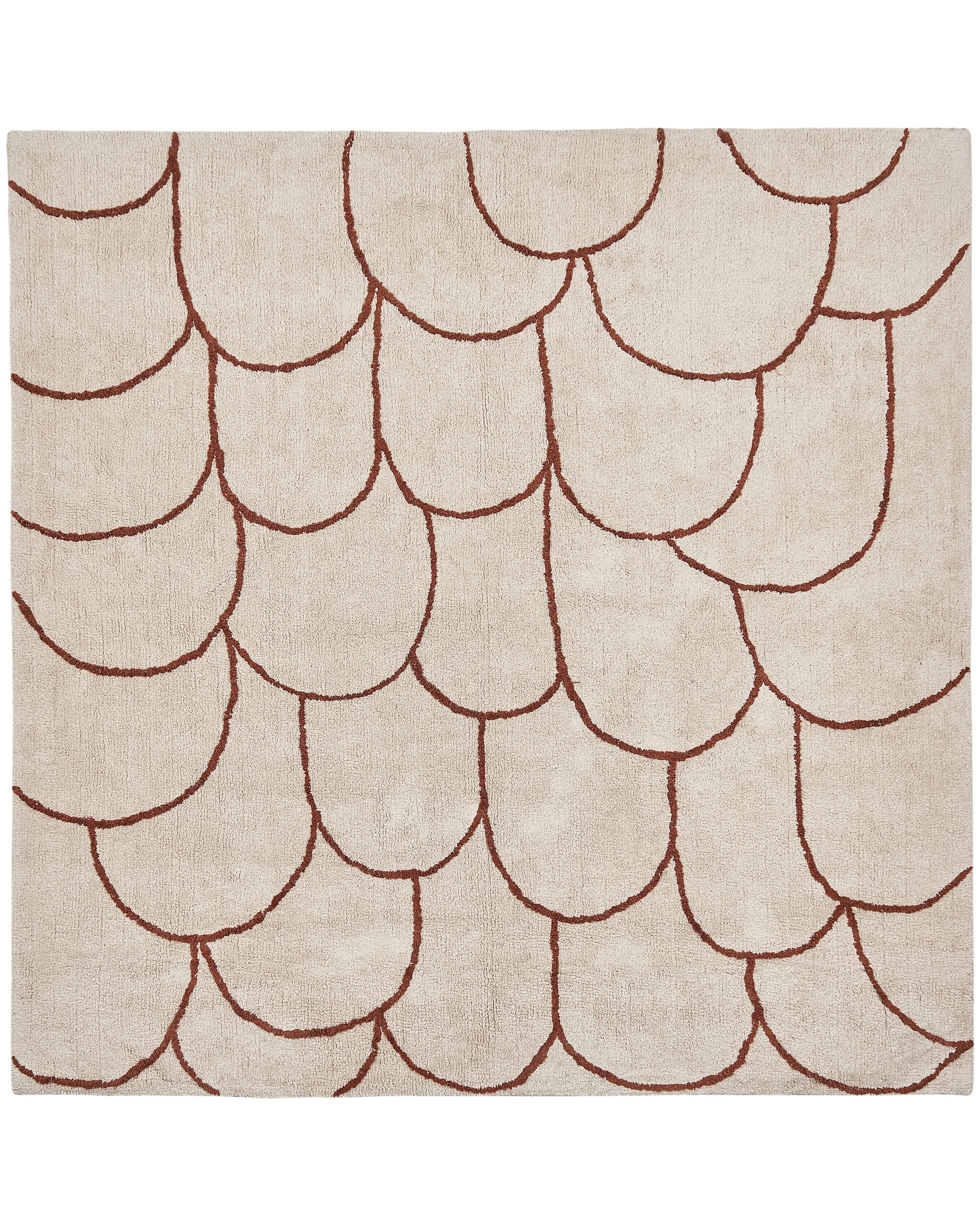 Rug AVDAN Beige 200 x 200 cm Cotton