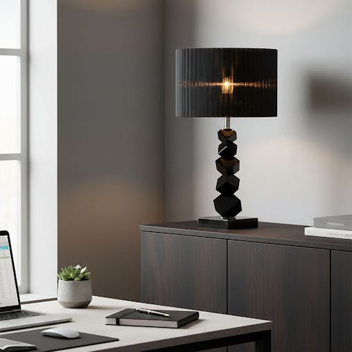 SOGA 60cm Black Table Lamp with Dark Shade LED Desk Lamp