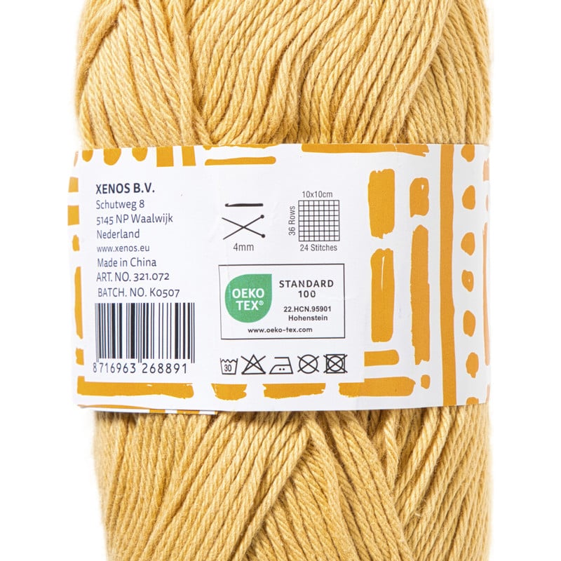 Garen katoen - lichtgeel - 50 gram - 125 meter