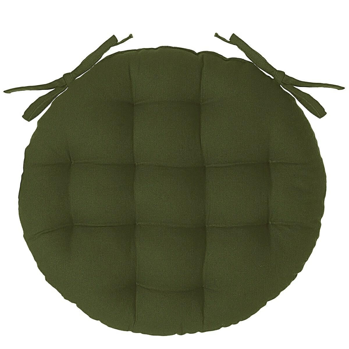 PODUSZKA NA KRZESŁO Anjali okrągła 38 cm BAWEŁNIANA khaki