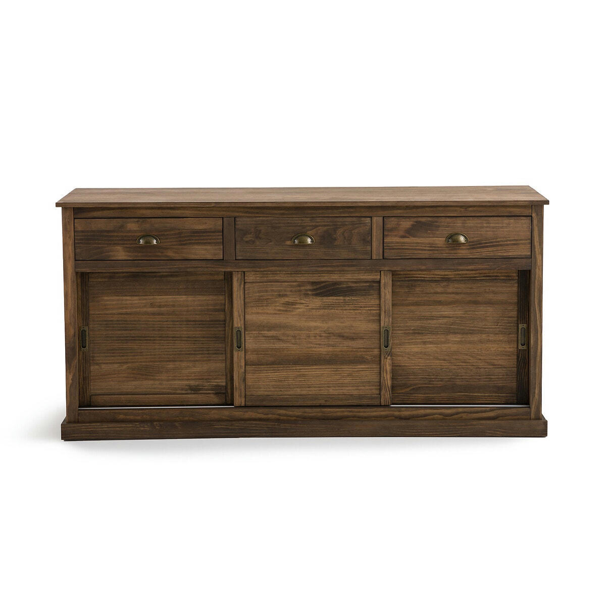 Buffet 3 portes, 3 tiroirs, pin massif, Lunja