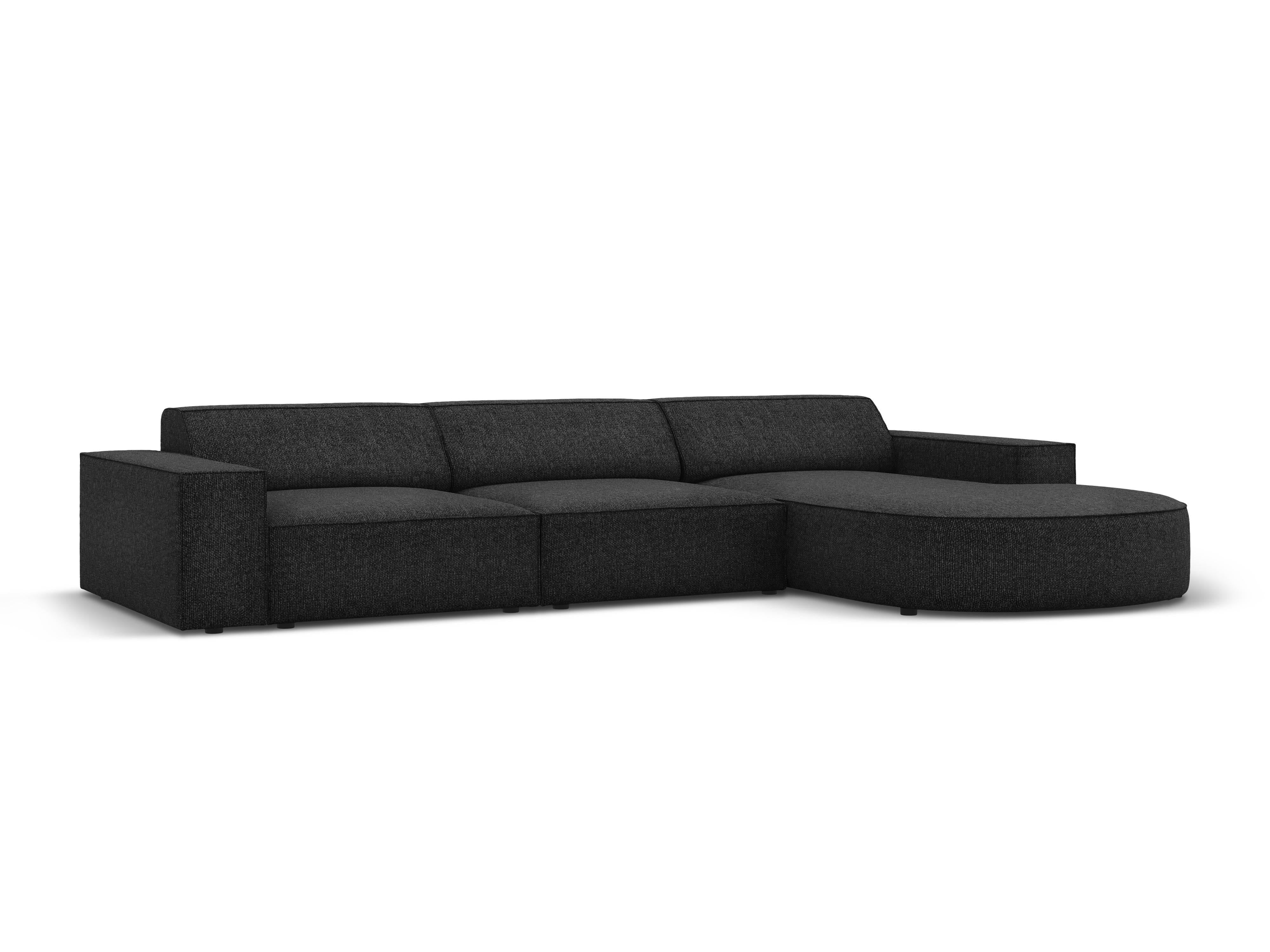 4-zitshoekbank Jodie rechts chenille afgerond