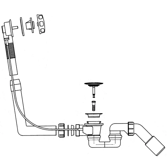 Excenter-Wannengarnitur, Kunststoff, Typ: 1 1/2
