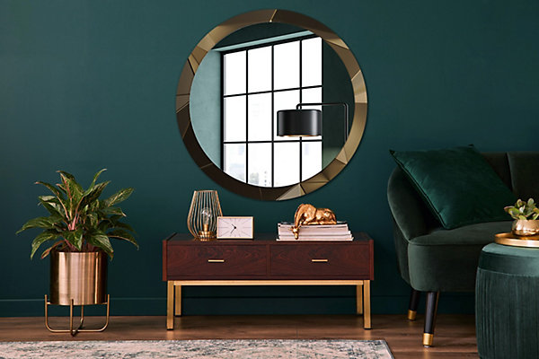Miroir Circulaire avec Cadre Imprimé Décoratif Tulup 100 cm - 86 cm Abstraction Moderne