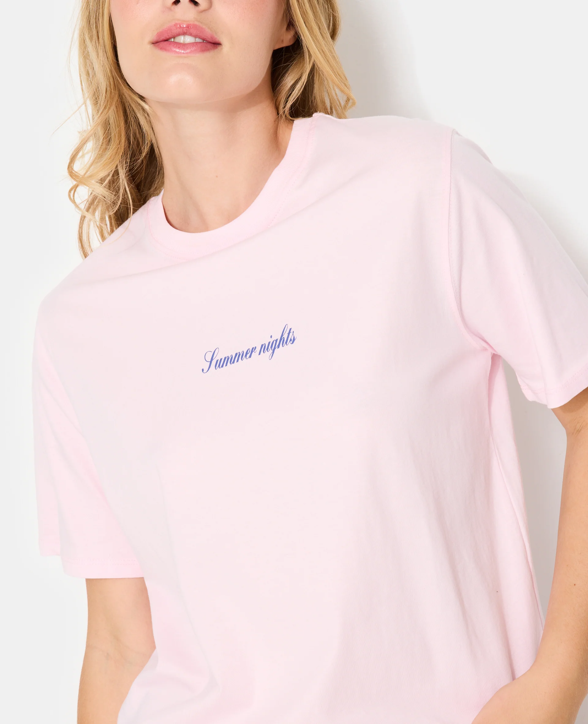 T-shirt ample avec print poitrine et dos