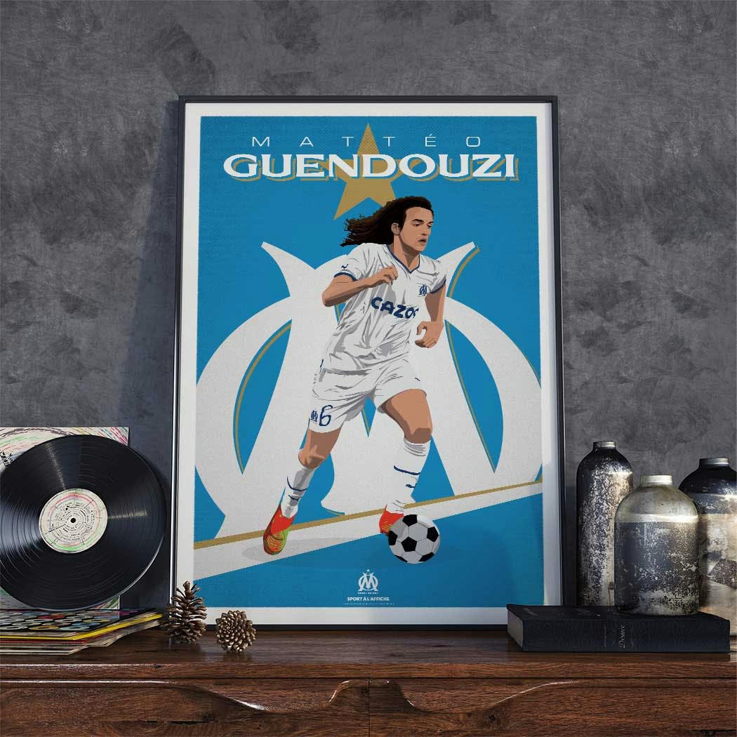 FOOT - Affiche Foot - Olympique de Marseille - Mattéo Guendouzi 30x40cm