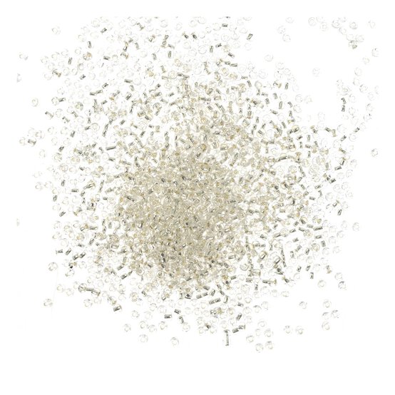 Silver Silver-Lined Seed Beads 3mm 50g