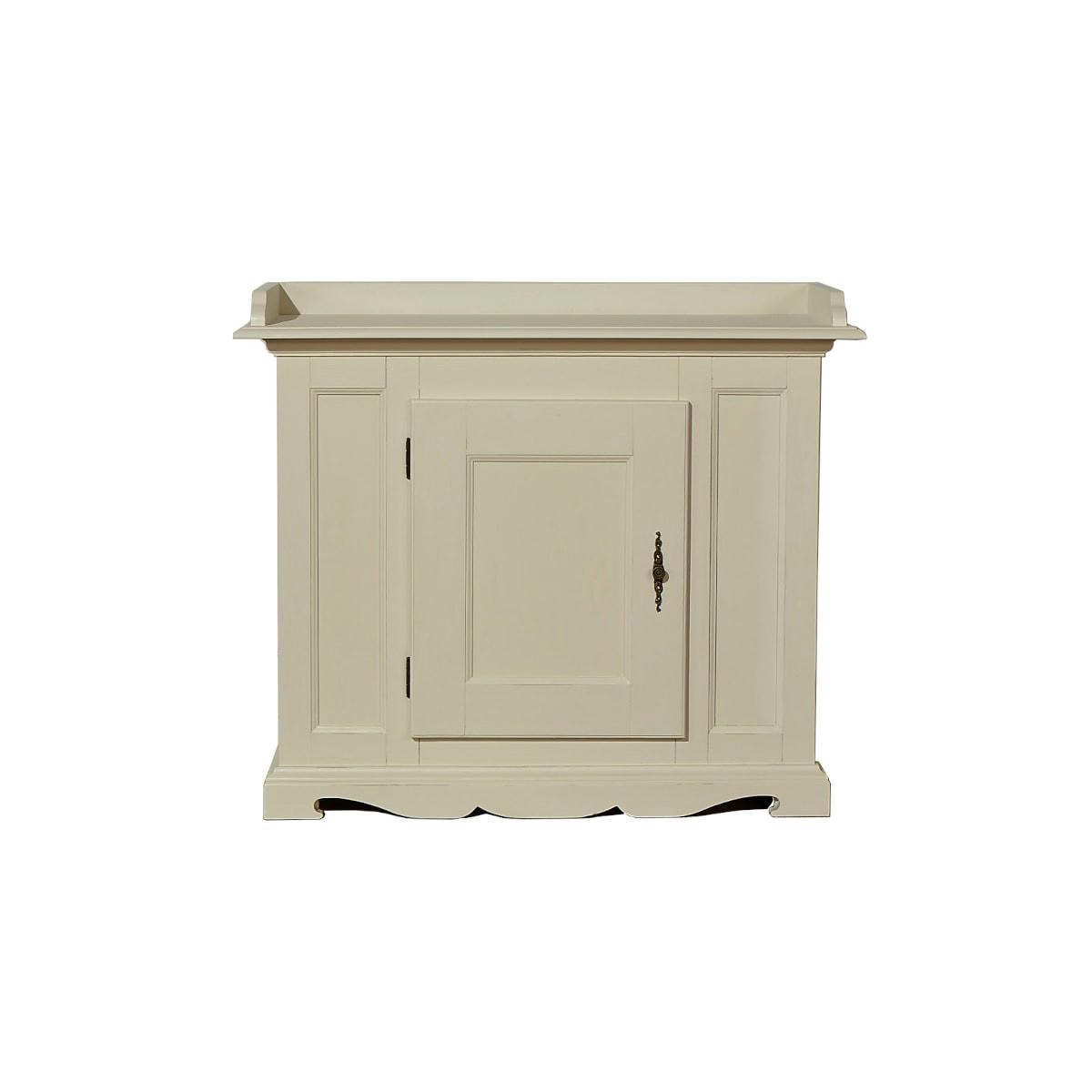 HAILEY - Buffet patiné 1 porte 110 cm blanc