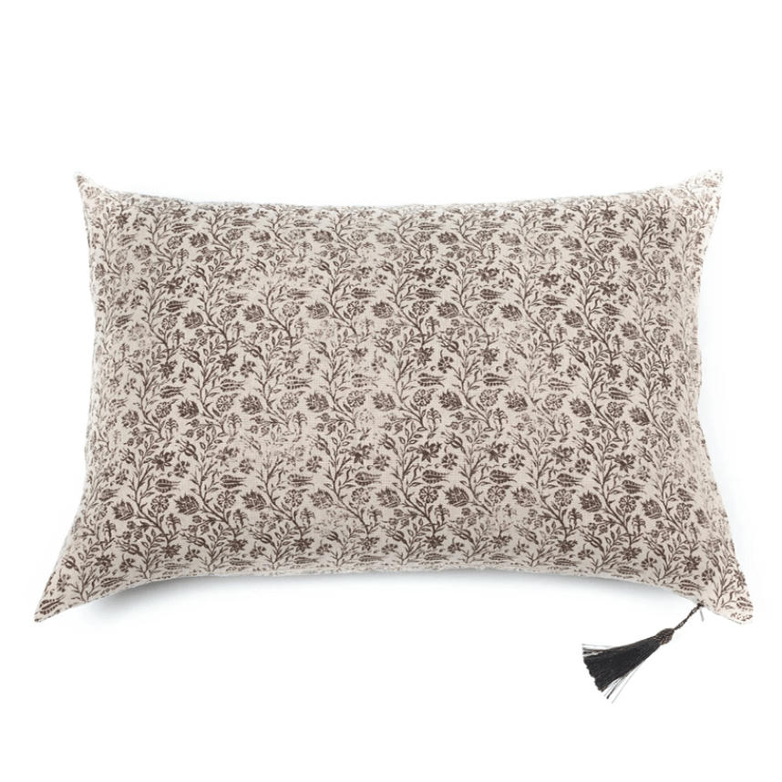 ORIENT EXPRESS - Coussin en lin pur lavé  Gece Marron 50x70