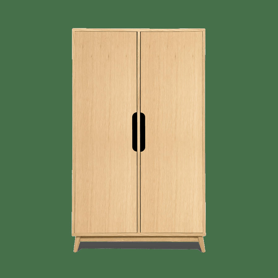 FLAK - Petite penderie couleur chene naturel, 2 portes - 141*86*40