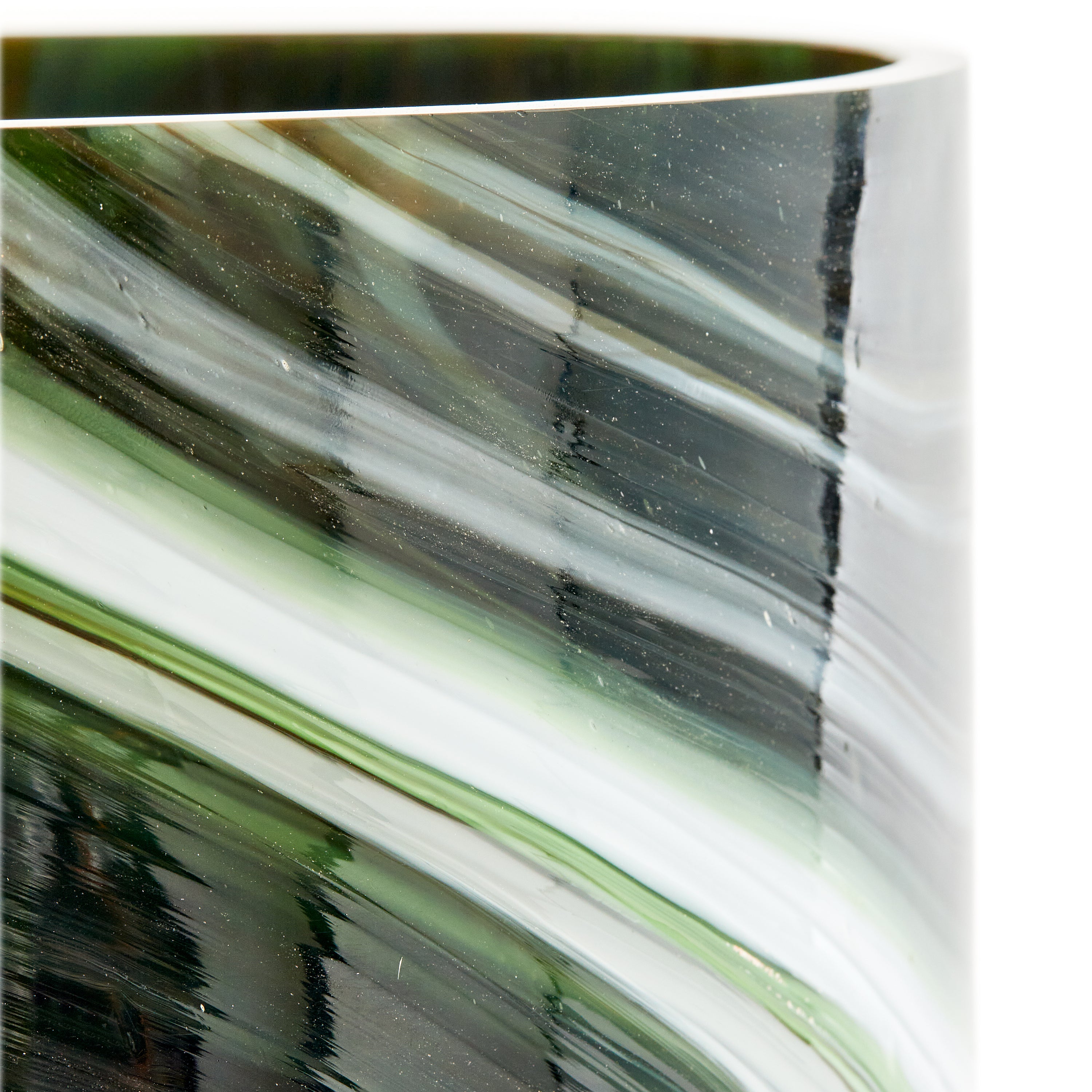 POLSPOTTEN Marbled Vaas Ø 18,5 cm - Dark Green