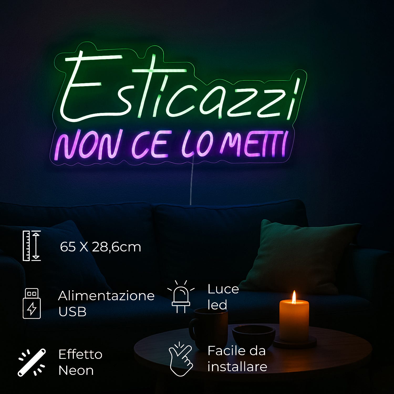 Insegna luminosa Esticazzi, da appendere
