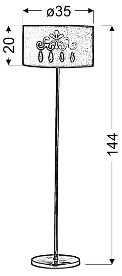 Lampa podlogowa DECOR czerwona 1x60w e27   abażur 77-30729