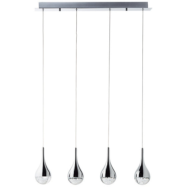 FRIZZANTE Suspension 4L chrome, métal/verre, LED intégrée 20W ampoule incluse