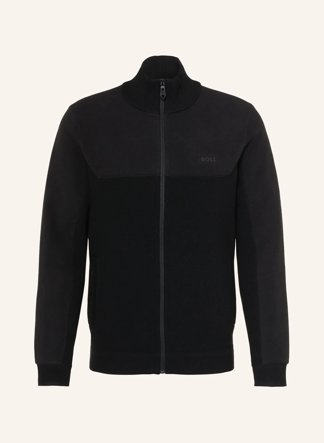 BOSS Strickjacke im Materialmix