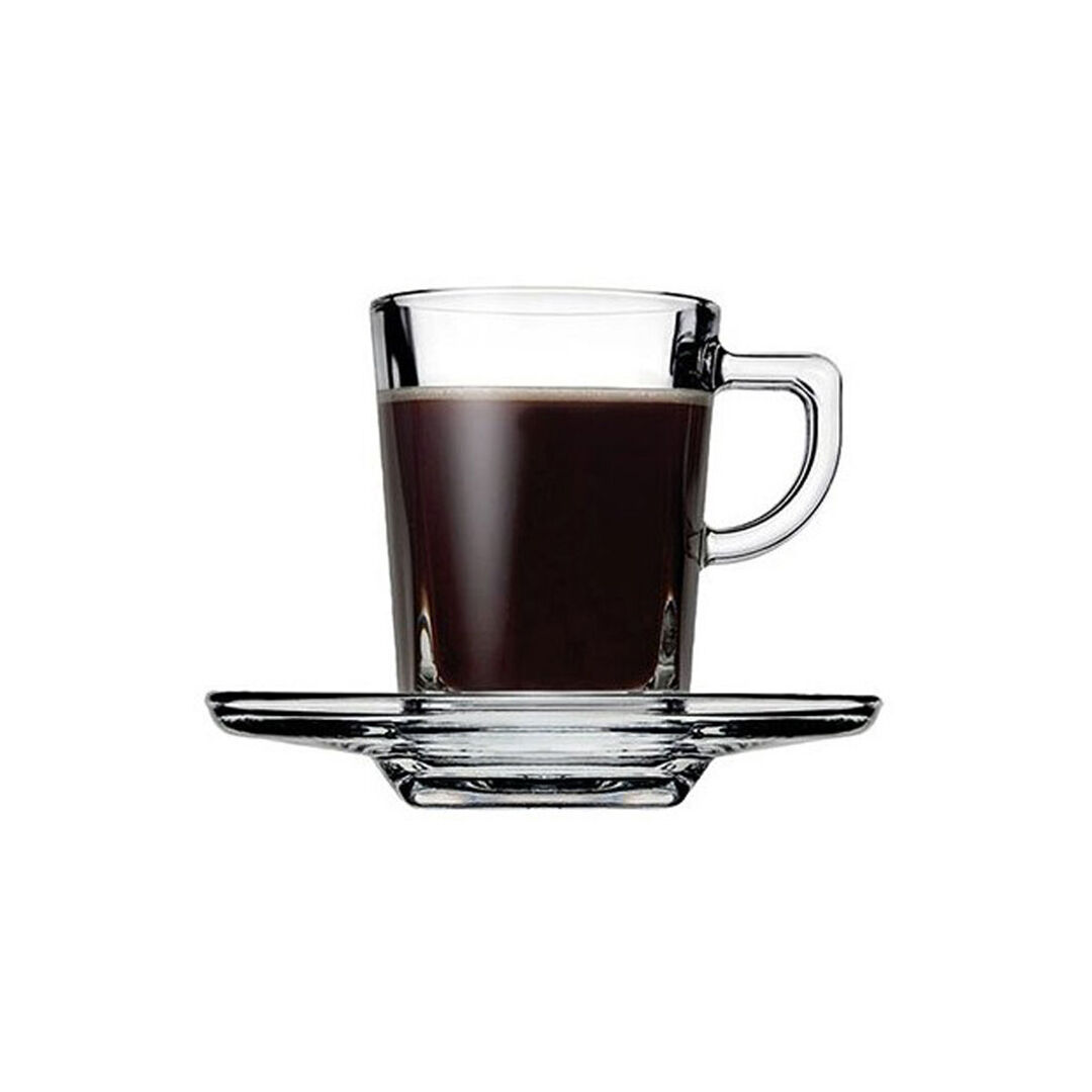 Chávena de café quadrada com pires