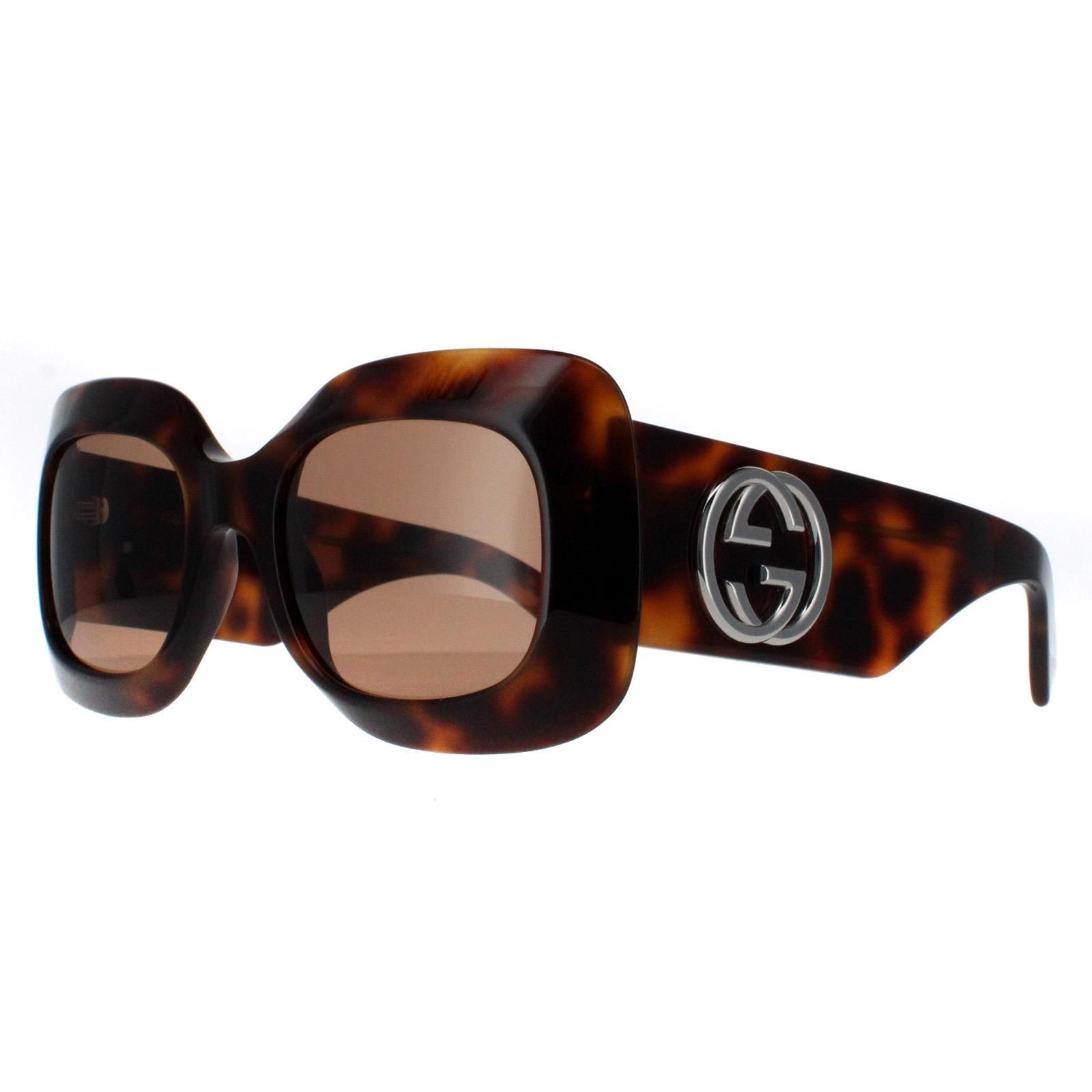 Gucci Square Havana with Silver Brown GG1695S