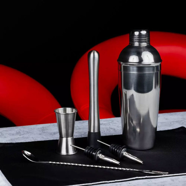 Zestaw barmański barowy do koktajli drinków 6 elementy Shaker KINGHOFF