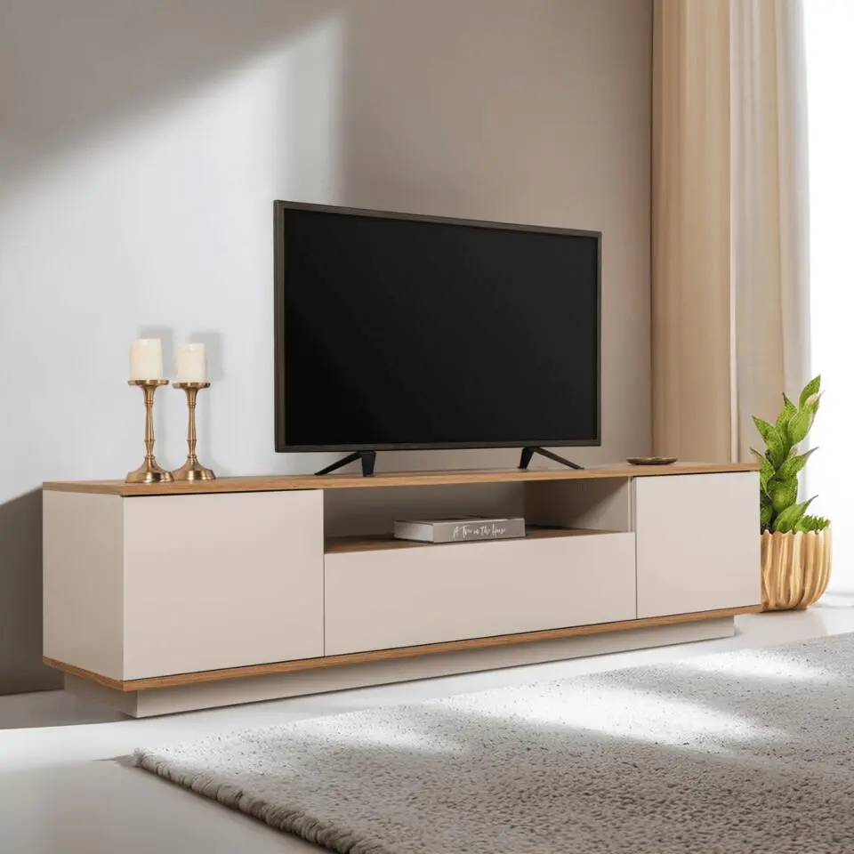 CALICOSY - TV-meubel met 3 opklapbare deuren VERAMONT - 44,5x180x44,6 cm