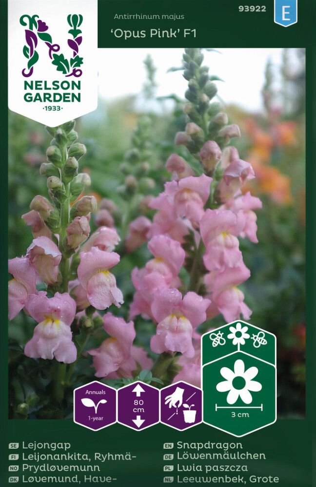 BLOMSTERFRØ NELSON GARDEN PRYDLØVEMUNN OPUS PINK F1