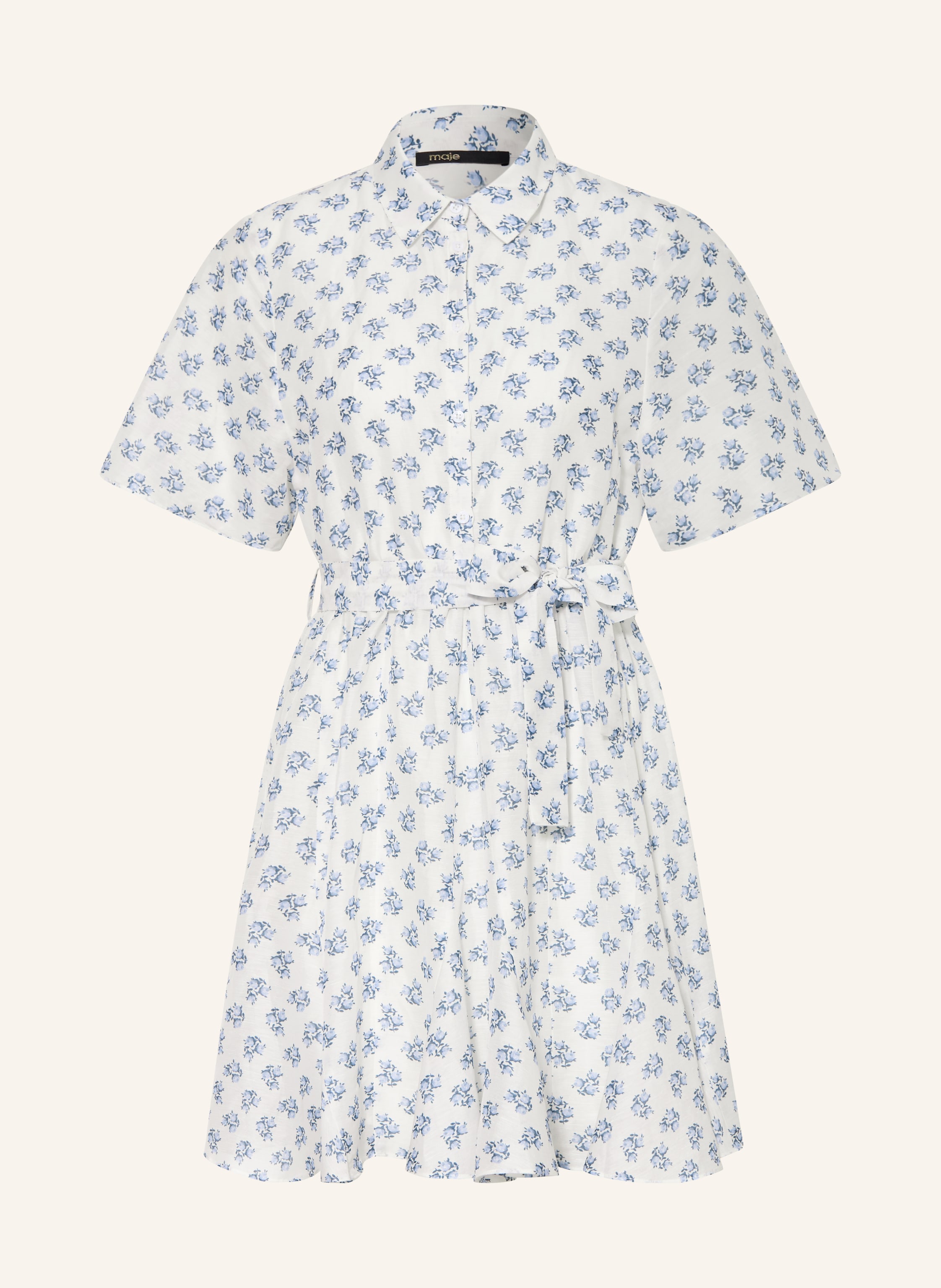maje Hemdblusenkleid mit Leinen