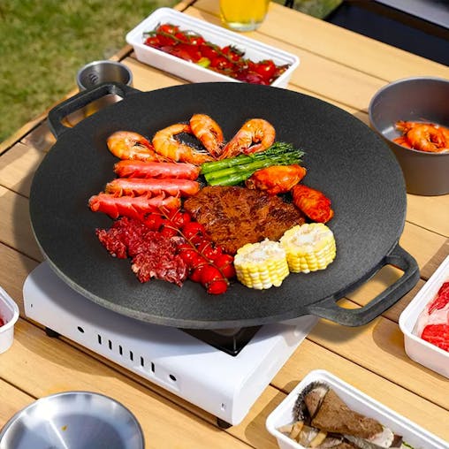 SOGA 2X Cast Iron Induction Crepes Pan Baking Cookie Pancake 40x33cm
