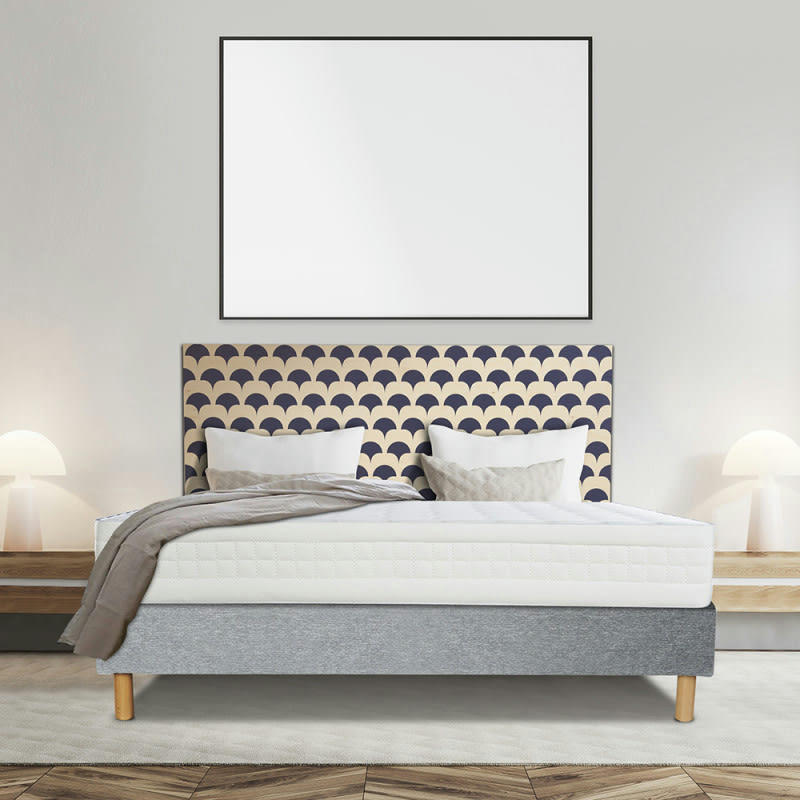 SPRING 600 - Ensemble Matelas ferme Sommier Tradition Graphic et Pieds 180x200