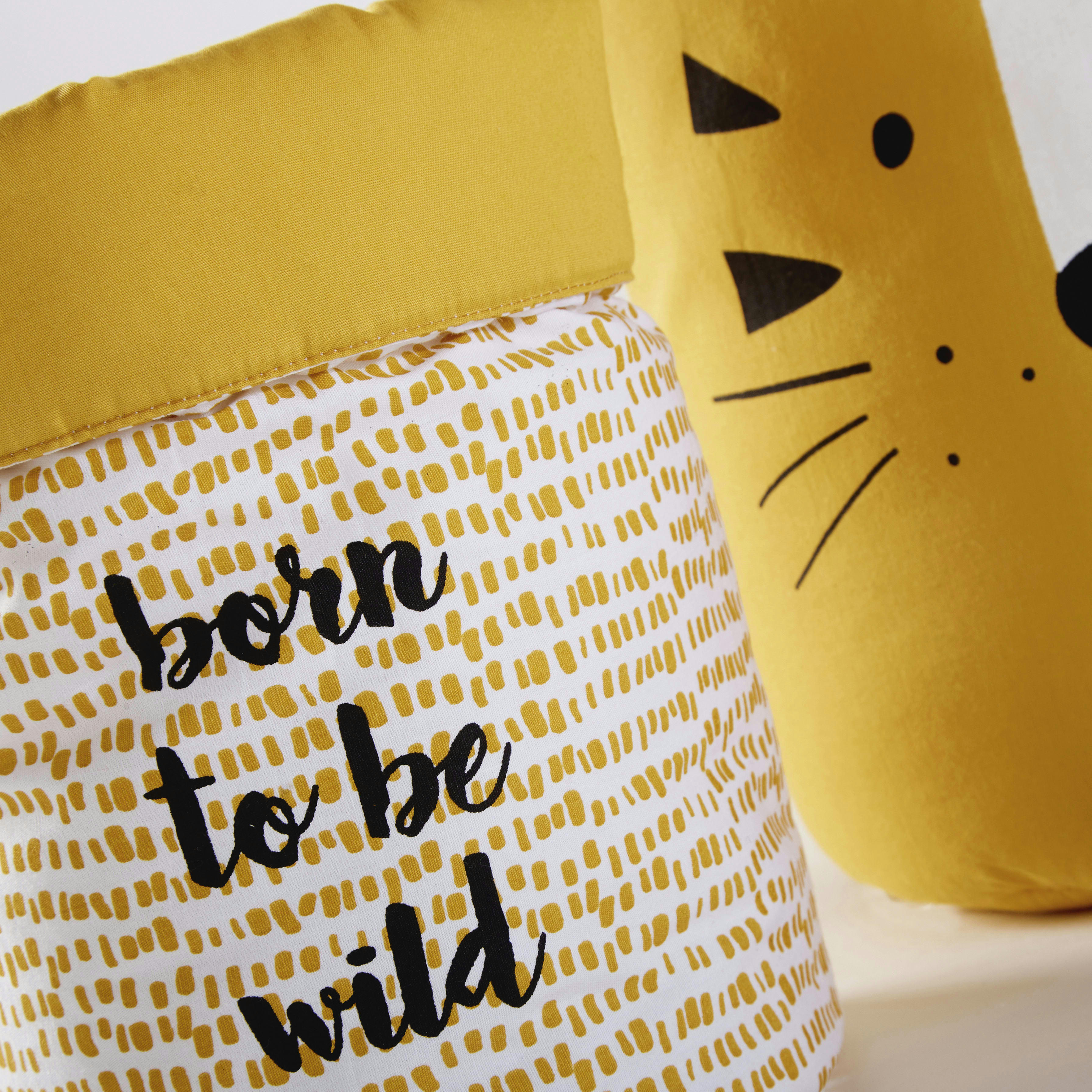 - Corbeilles en coton jaune moutarde à motifs (x2)