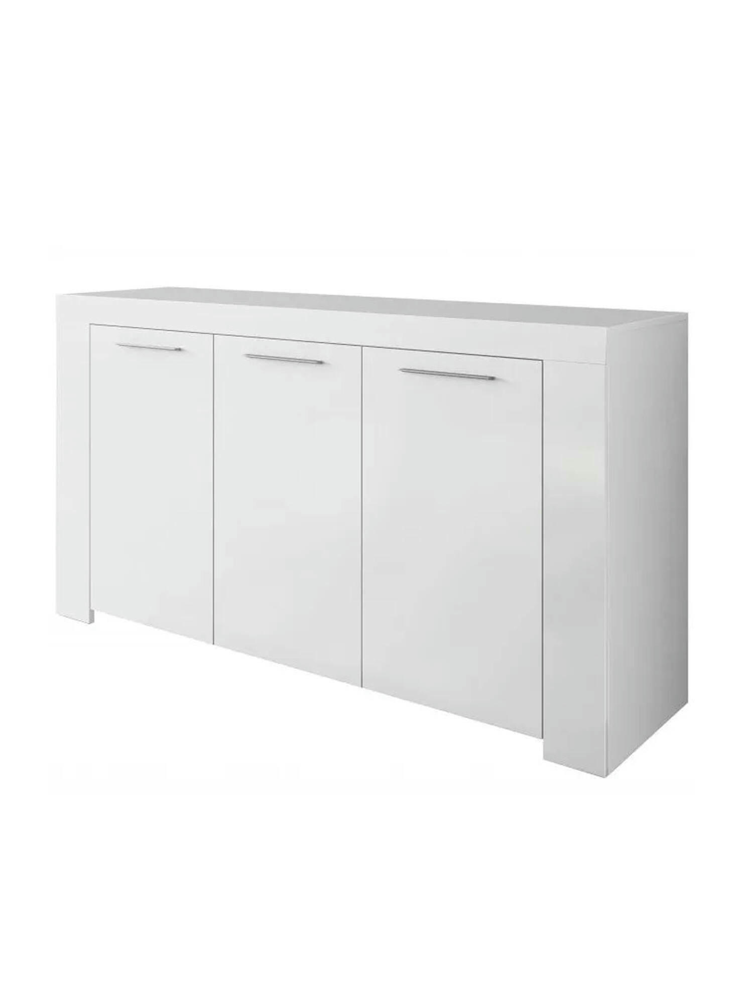 DALBIERA - Buffet 3 portes effet bois blanc