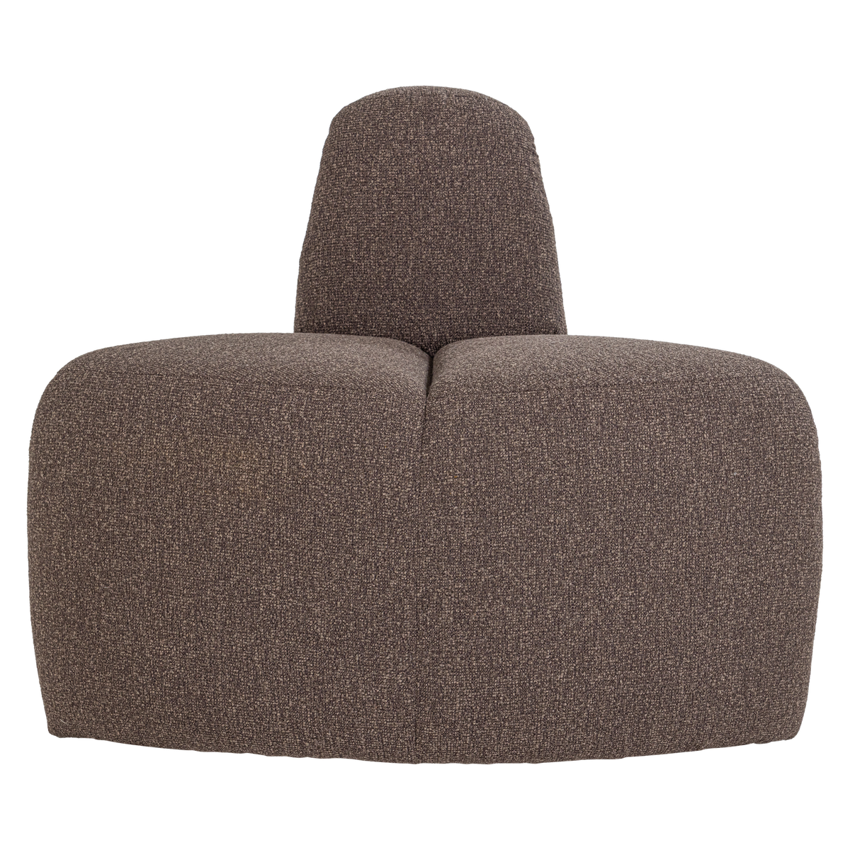 WOOOD eetbank hoek rond rugleuning Mojo - Bouclé - Bruin Melange - 83x100x74