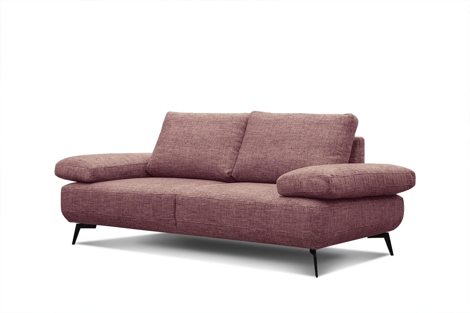 MELLO - Canapé droit 3 places tissu vieux rose