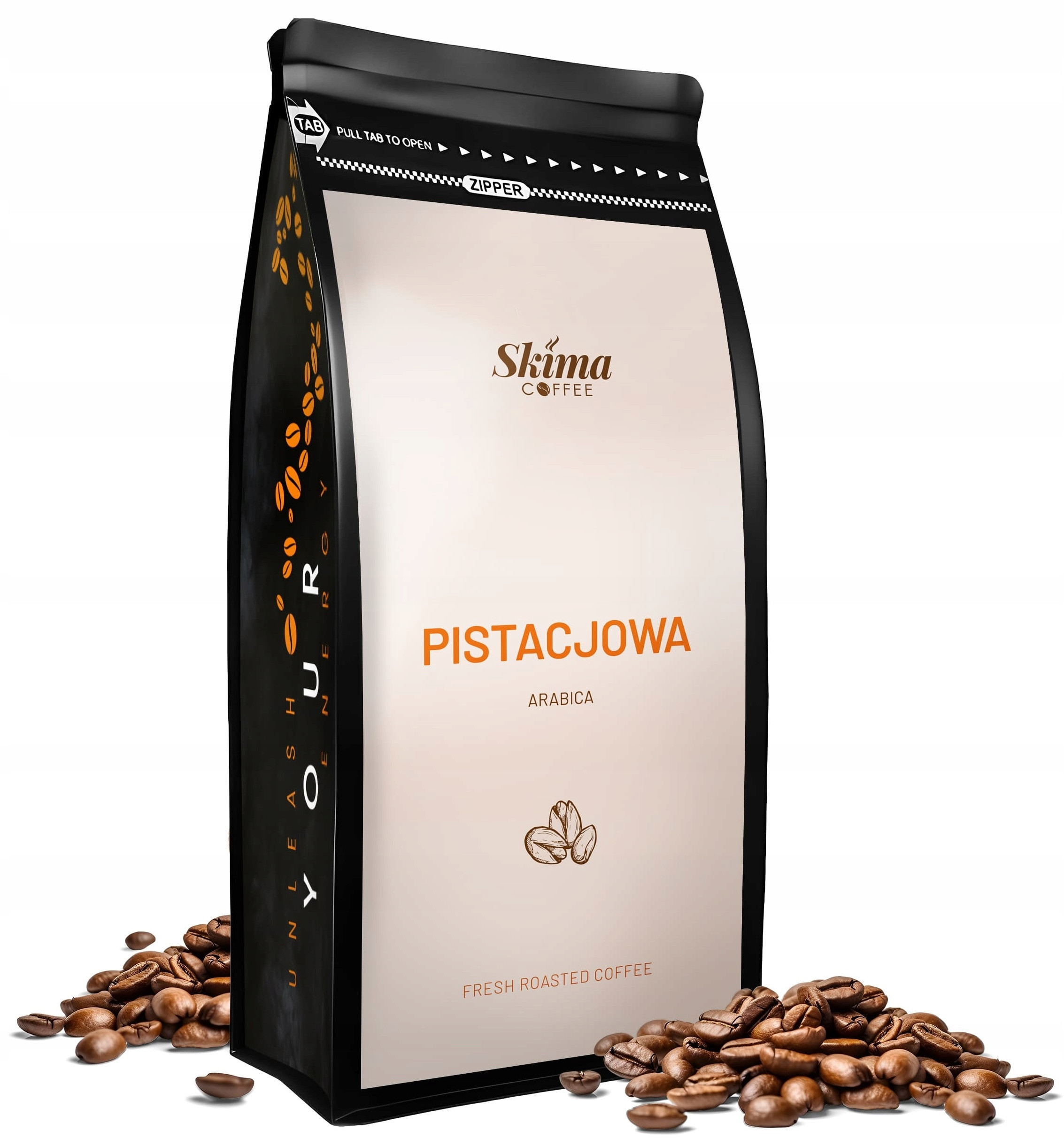 Kawa ziarnista 1kg Pistacjowa Smakowa 100% Arabica Świeżo Palona