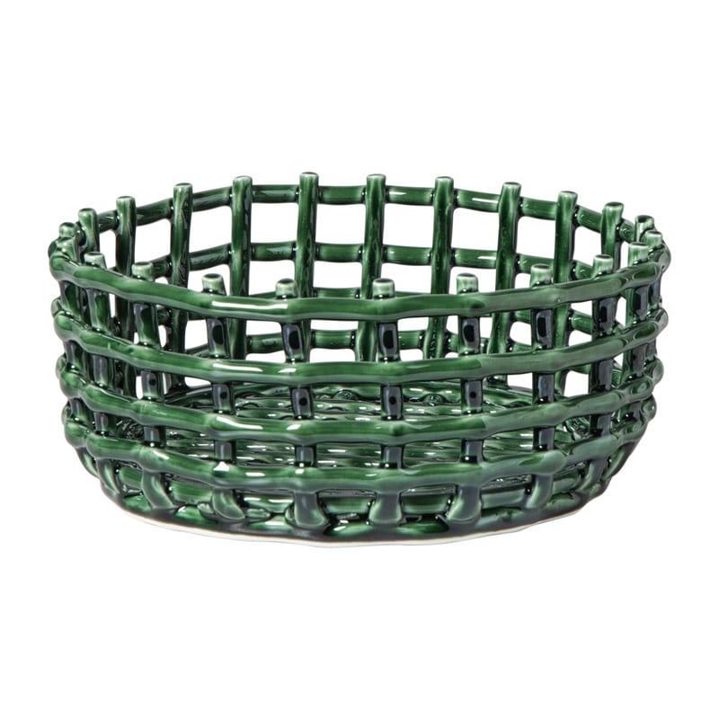 Mand keramiek groot - groen - &Oslash;26x11.5 cm